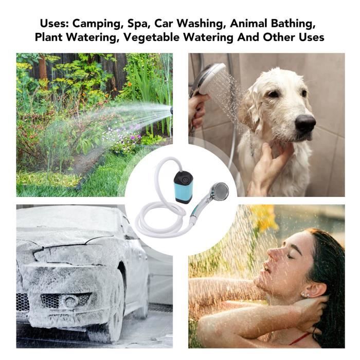 Douche Portable Camping 6000mAh - Pression Forte, Ecran LCD, 3 Modes - Recharge USB - Idéale Rando, Jardin, Chien