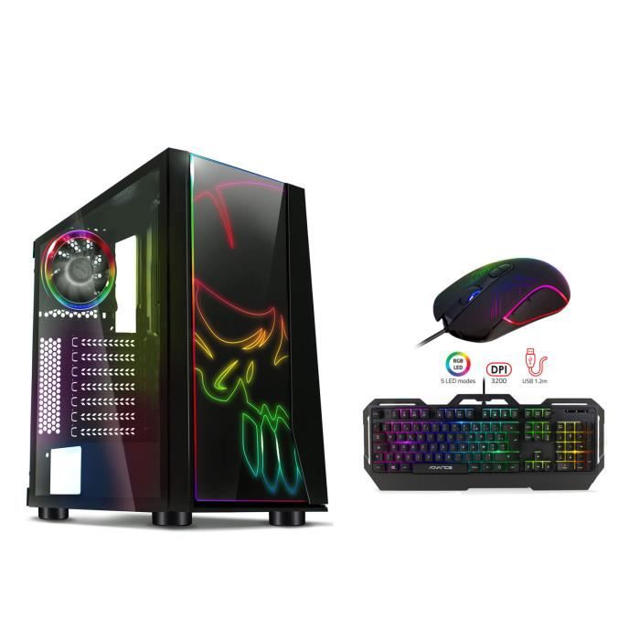 Achat Ordinateur de bureau Pc Gamer Ghost One RGB AMD Ryzen 5 3600X - Vidéo GT1030 2Go - Mémoire 8Go  - Disque dur SSD 120Go + 1To - WiFi - Windows 10 pas cher