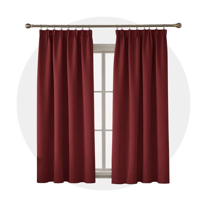 Deconovo Lot De 2 Rideaux Maison Rouge Chambre Enfant Fille Fenetre Rideau Salon Interieur Decoratif 107x213cm Thermique Occultant Cdiscount Maison