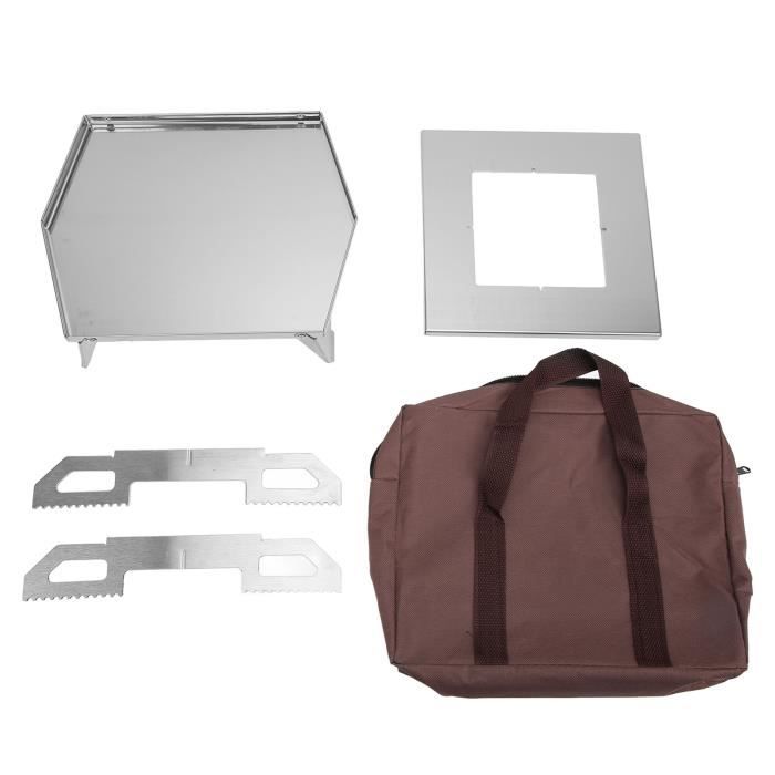 Trépied Support Poêle Acier Inoxydable HpLive – Hauteur Réglable 49,5 Cm, Portable Pour Brasero Et Feu Extérieur
