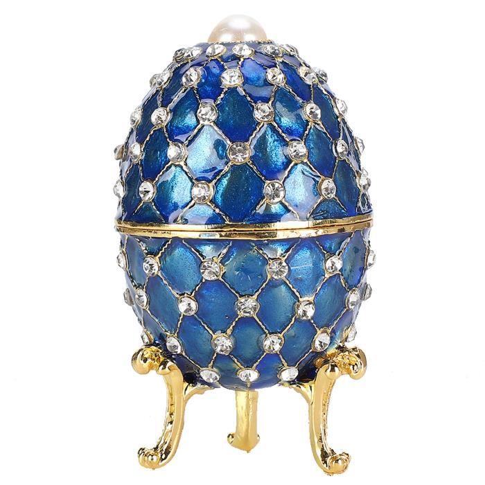 Boîte à Bijoux En Forme D’œuf émaillé – 5,5 Cm De Haut, Occasion (neuf Sans Emballage)