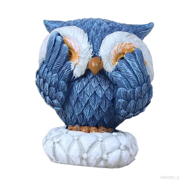 Statue Hibou En Métal Vert - Décoration Maison - Artisanat Mexicain - Figurine