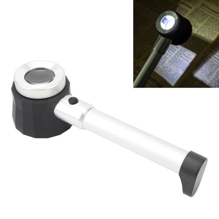 Loupe Lumineuse Portable – Grossissement 10x/20x/45x, 36 LEDs Avec 5 Niveaux De Luminosité, Rechargeable USB, Parfaite Pour Lecture, Inspection, Collection
