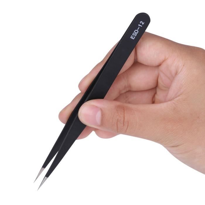 PINCE A EPILER,ESD 12 And 1526Pcs Pince À Épiler Antistatique Kit Entretien Réparation Outils