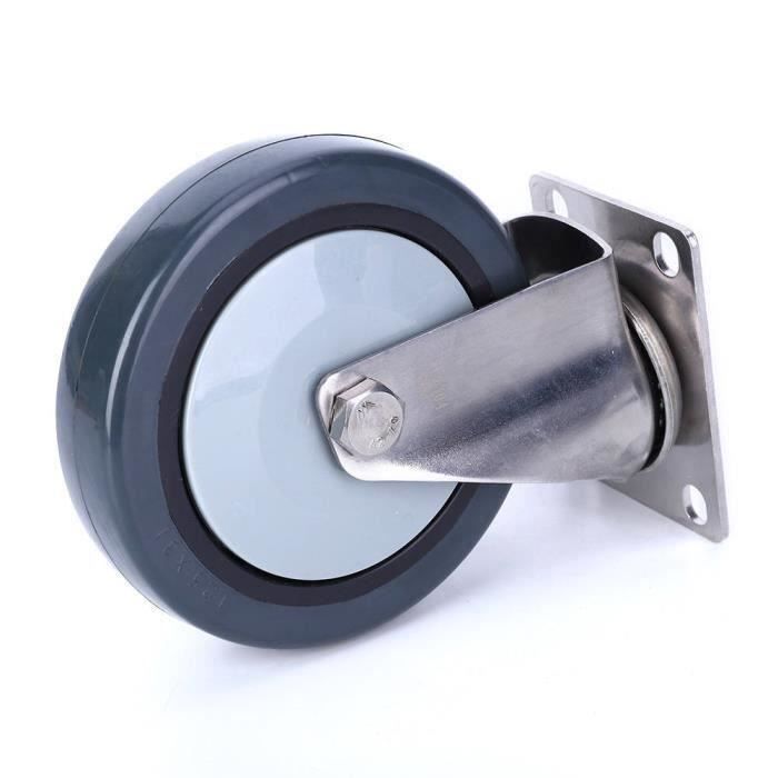 Roulette Antistatique 3 4 5 Pouces Caoutchouc TPR Gris Avec Frein - Roue Universelle Silencieuse HZEPDVT