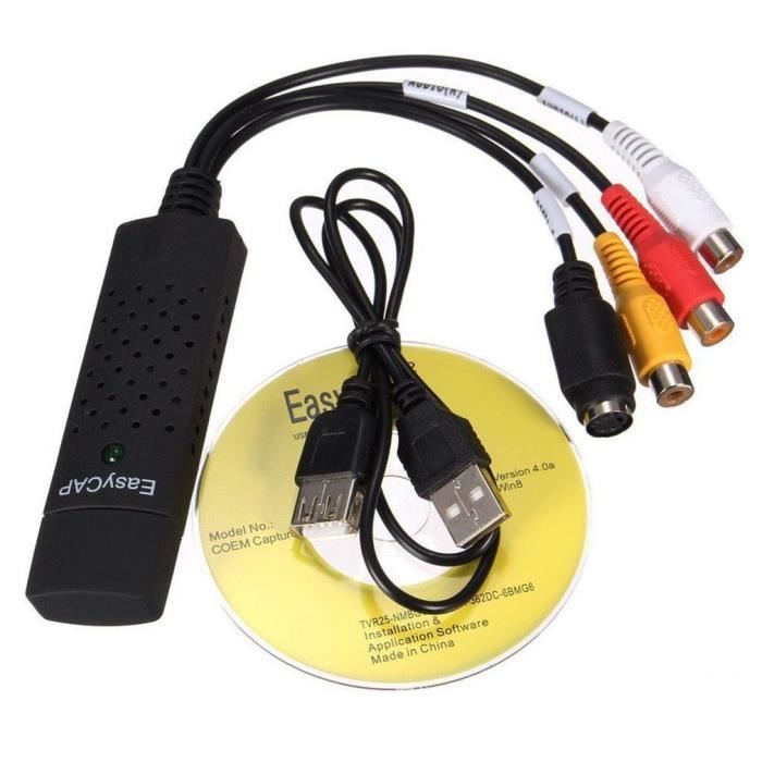 Convertisseur audio vidéo USB numérise et édite la vidéo de n'importe  quelle source analogique comprenant le magnétoscope VHS DVD - Cdiscount TV  Son Photo