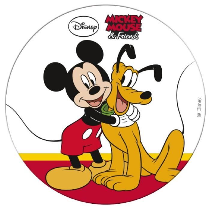 Disque En Sucre Mickey Et Pluto 16 Cm Deco Gateau Anniversaire