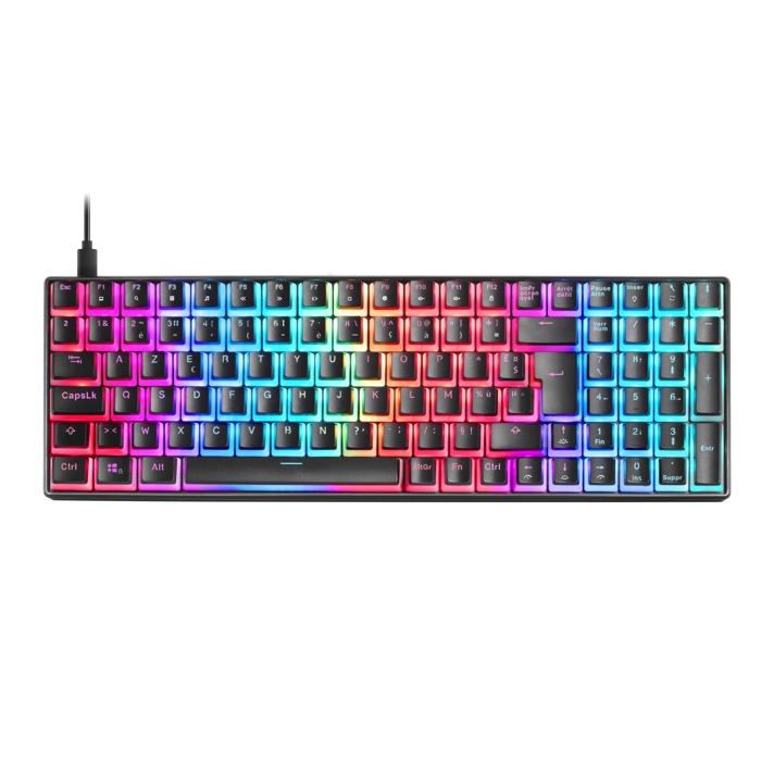 Mars Gaming MKULTRA - Clavier Mécanique Noir RGB Compact 96% - Switch Outemu SQ Rouge – Clavier Azerty Français