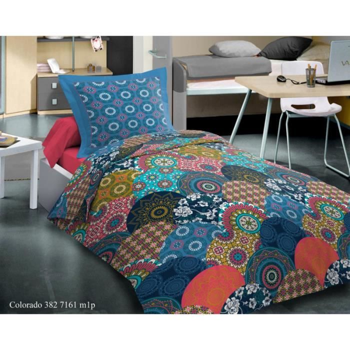 Parure De Lit T'choupi Complète : Drap Plat, Drap-housse Et Taie D'oreiller - Blanc Coton - 170x260
