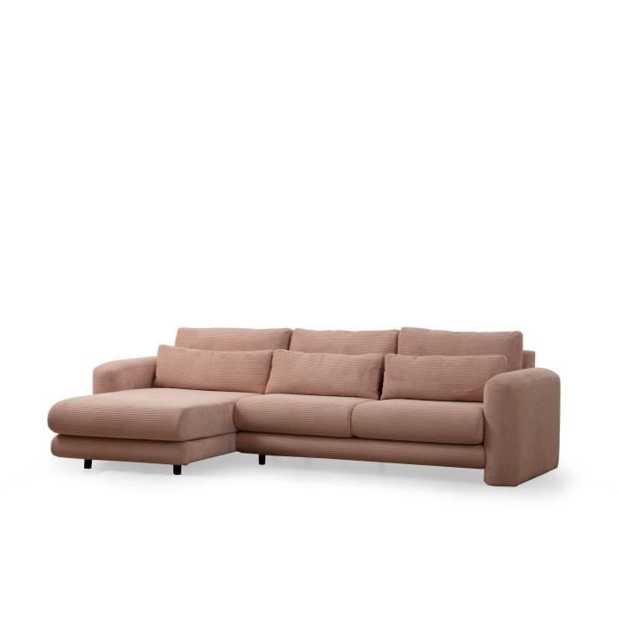 Canapé d'angle Rose Velours Confort