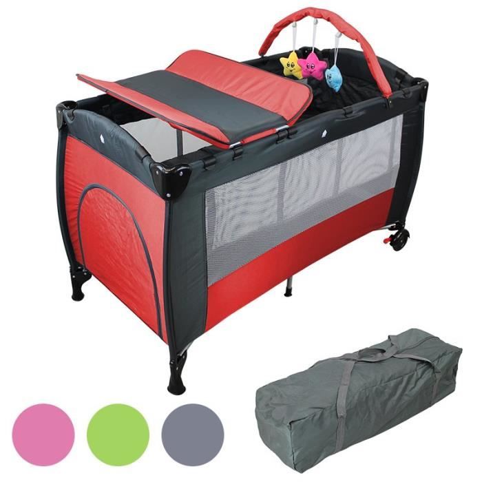 Lit Bebe Parapluie 60 X 1 Cm Avec Matelas Plan A Langer Hamac Et Jouets Rouge Cdiscount Puericulture Eveil Bebe