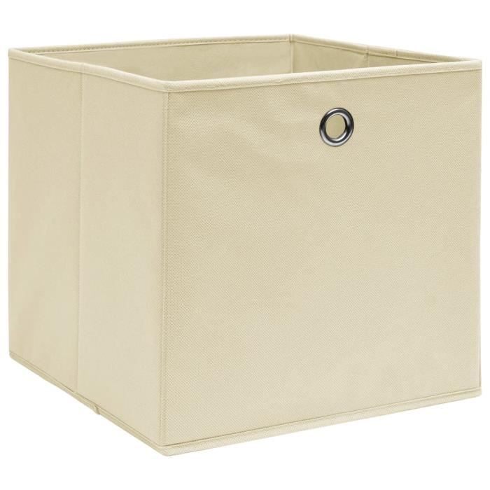 Boîtes de rangement - MOTHINESSTO - LY7953 - Tissu intissé - 28x28x28 cm - Crème