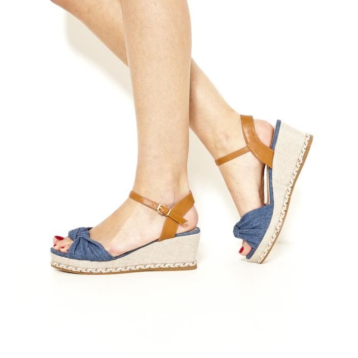 Sandales compensées camaieu on sale