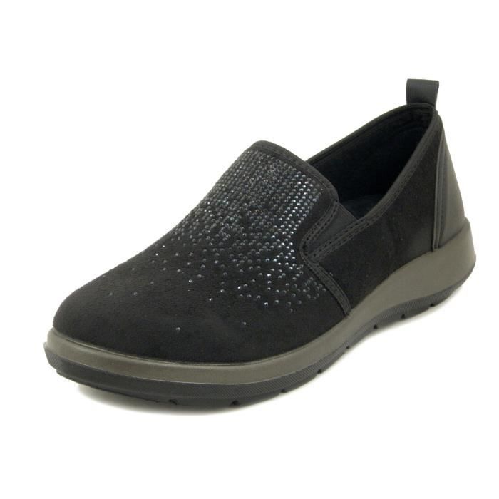 Slipon pour femme INBLU Textile Noir Semelle Amovible