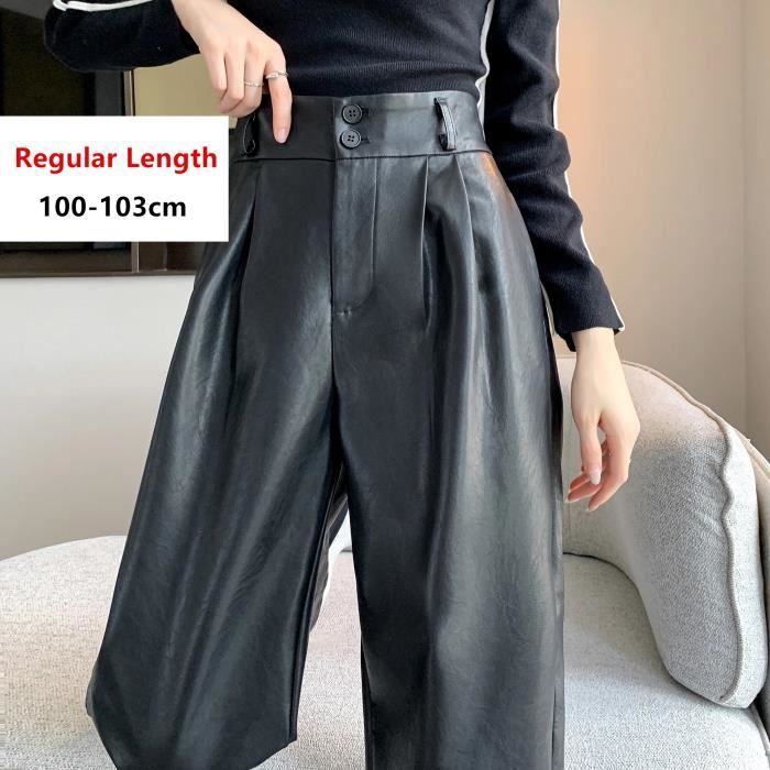Pantalon cuir femme taille haute deals