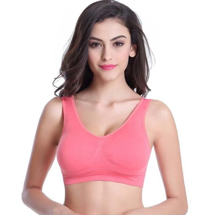 Lot Brassières Sport Femme 1/3/5 - Soutien Moyen Yoga Fitness Push Up Avec Coussinets Amovibles