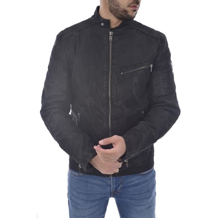 Blouson noir double avec rembourrage homme Guess M84l20 Noir Cdiscount Pret a Porter