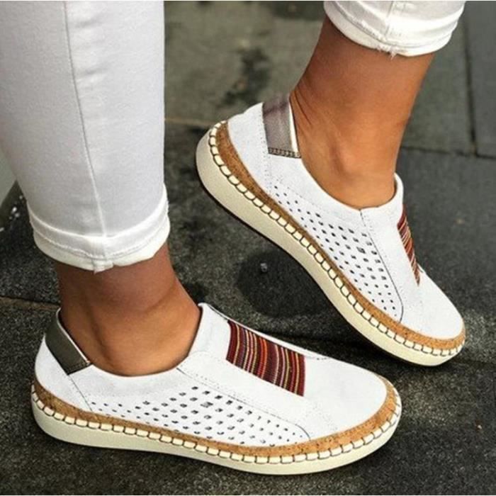 Femmes Baskets Mode Maille Respirant Confortable Fond Plat Fond Épais