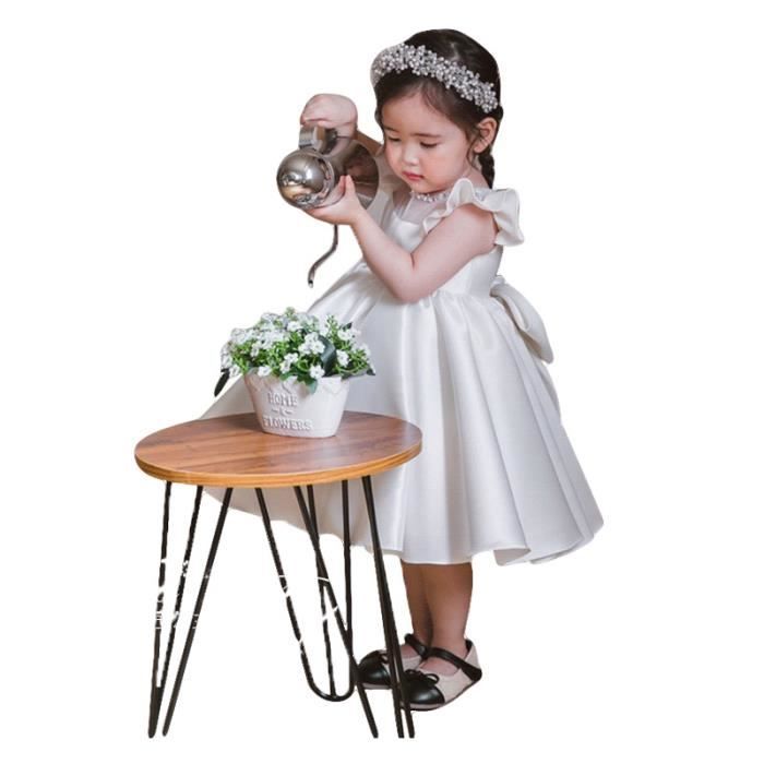 Robe Pour Enfants Robe De Princesse Filles Fil Moelleux Fille De Fleur Costume De Piano Robe De Soiree D Anniversaire Femme Ete Blanc Cdiscount Pret A Porter