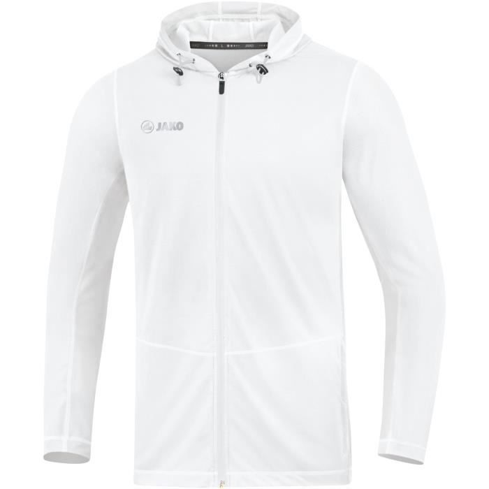 Veste de running Jako à capuche Run 2.0 pour homme - Blanc