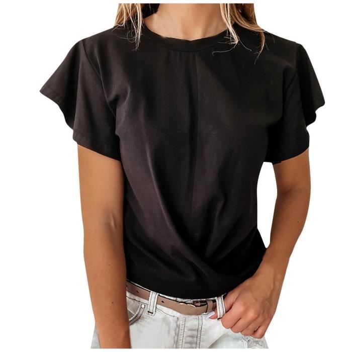 Pantalon court décontracté d'été ample 3/4 sarouel Noir