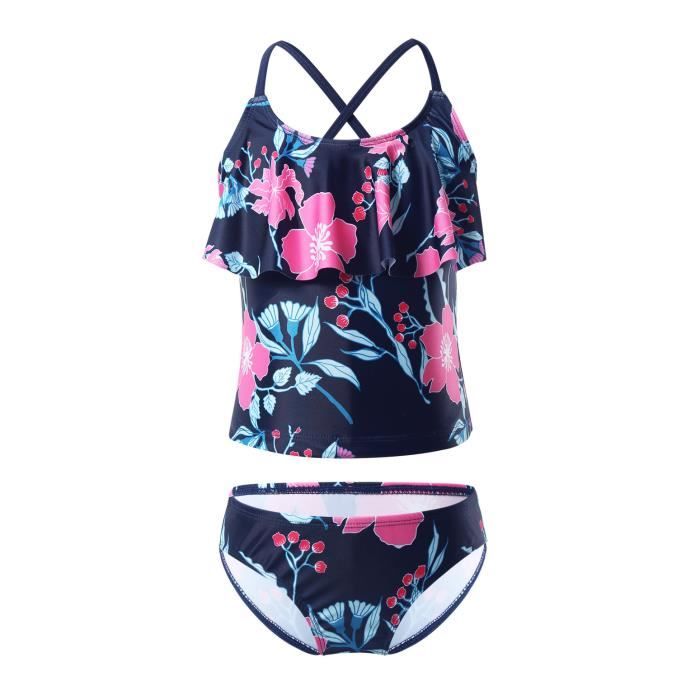 DPois Maillot de Bain Deux Pi ce Fille Enfant Tankini Bikini