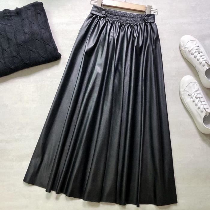 Jupe cuir taille elastique outlet