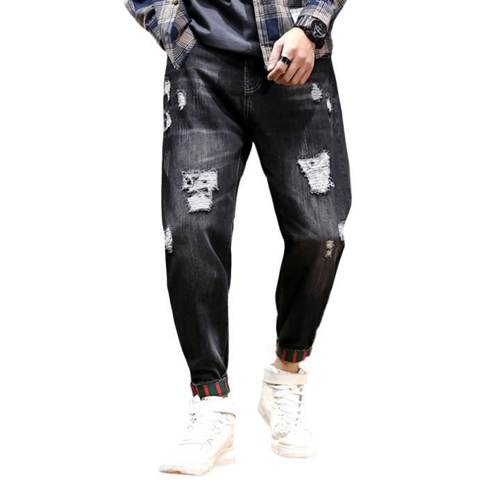 Jeans fermeture eclair en bas homme shop