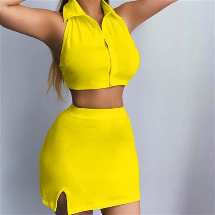 Jupe jaune courte best sale