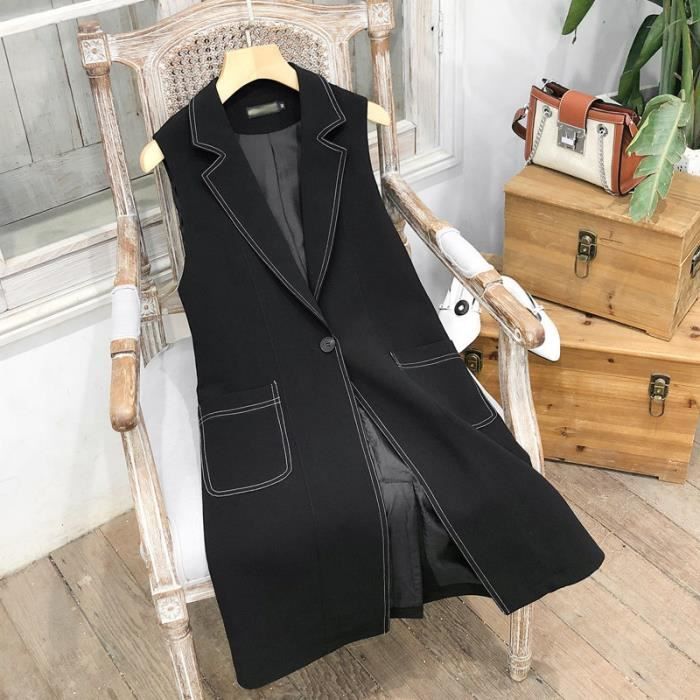 Veste sans manche femme longue 2025