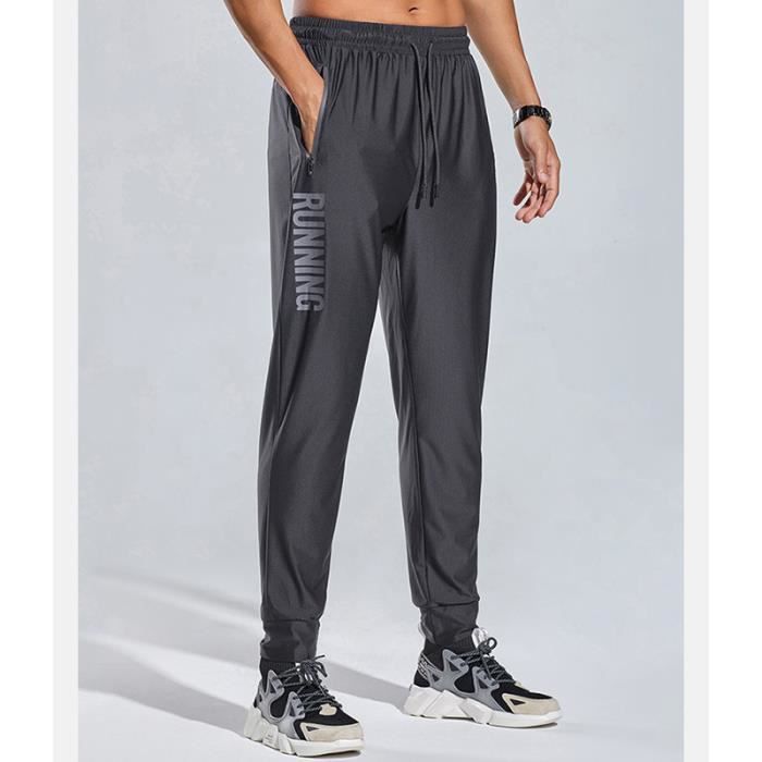 Pantalon de sport Homme L ger Running Gris Taille lastiqu e