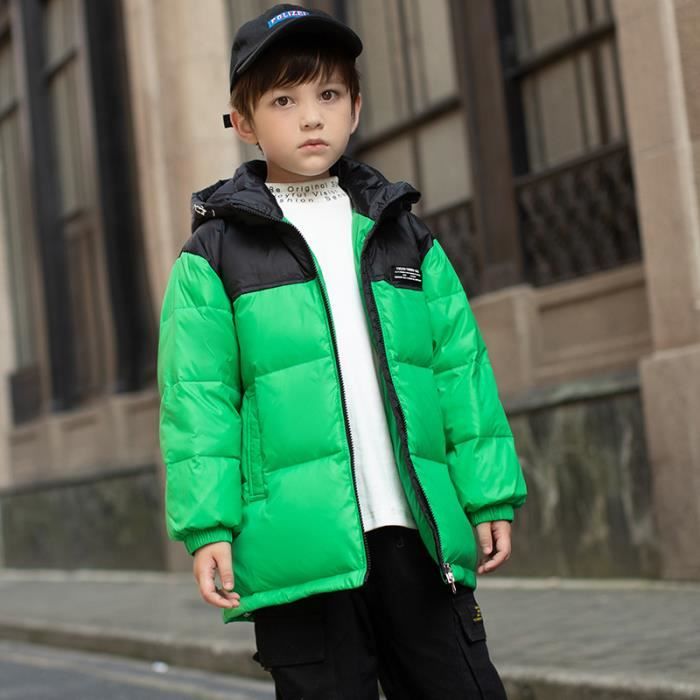 Doudoune Enfant Gar on Bricolore Epais Chaude Hiver A Capuche de 6