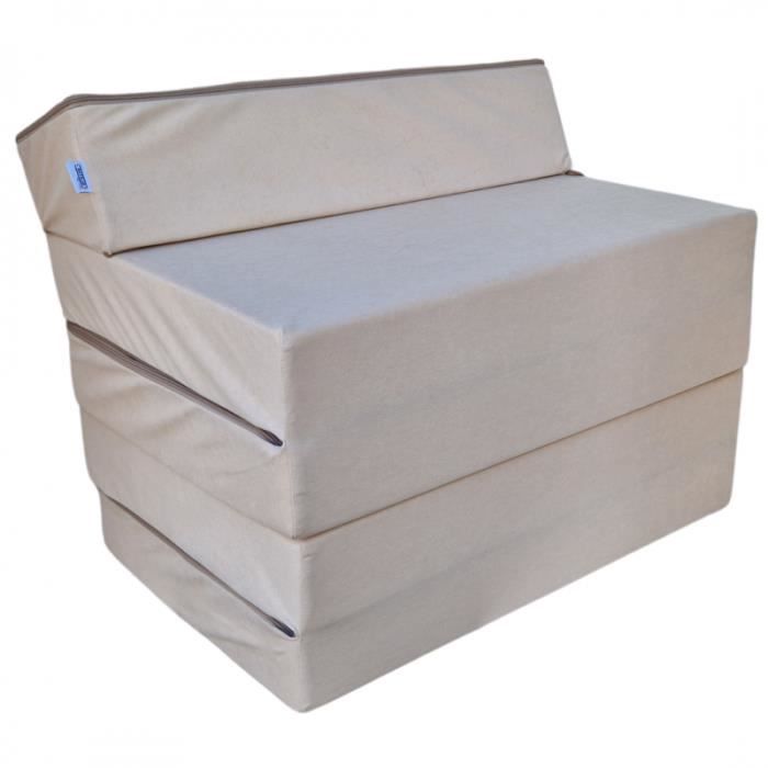 Matelas pliant - NATALIA SPZOO - 195x70x10 cm - 3-en-1 - Lavable en machine - Mousse polyuréthane
