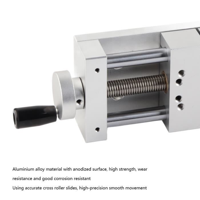 2 Tables De Guidage Linéaire En Alliage D'aluminium - Course 0-75mm, Capacité 10kg, Pour Projets Mécaniques Et Automation
