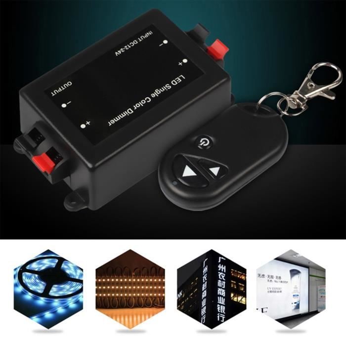 2X Mini Variateur Sans Fil Pour Ruban LED 12-24V DC Avec Télécommande – 72W