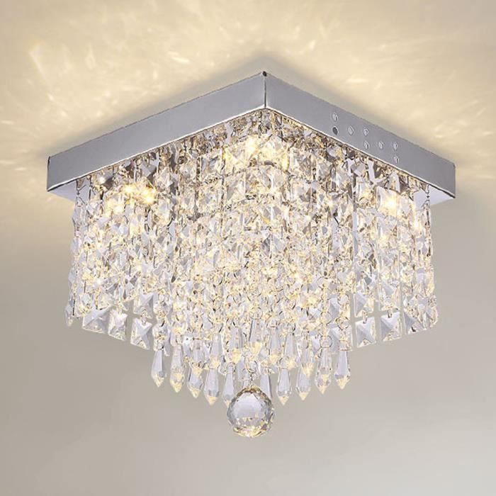 Suspendu à Plafonnier en Cristal Lustre 20cm Suspension en Cristal Moderne pour la Cuisine Couloir Salon - Lumière Chaude