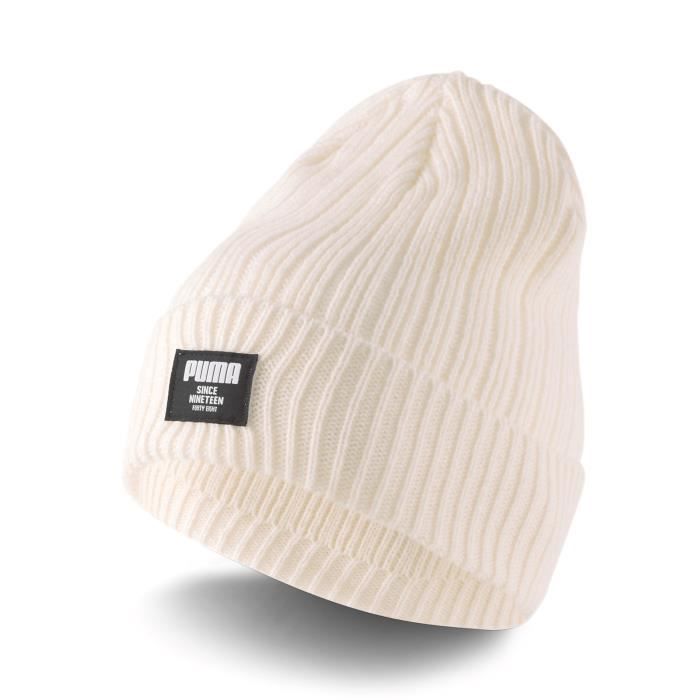 Bonnet Femme Puma Ribbed Classic 022831 08 Blanc Cdiscount