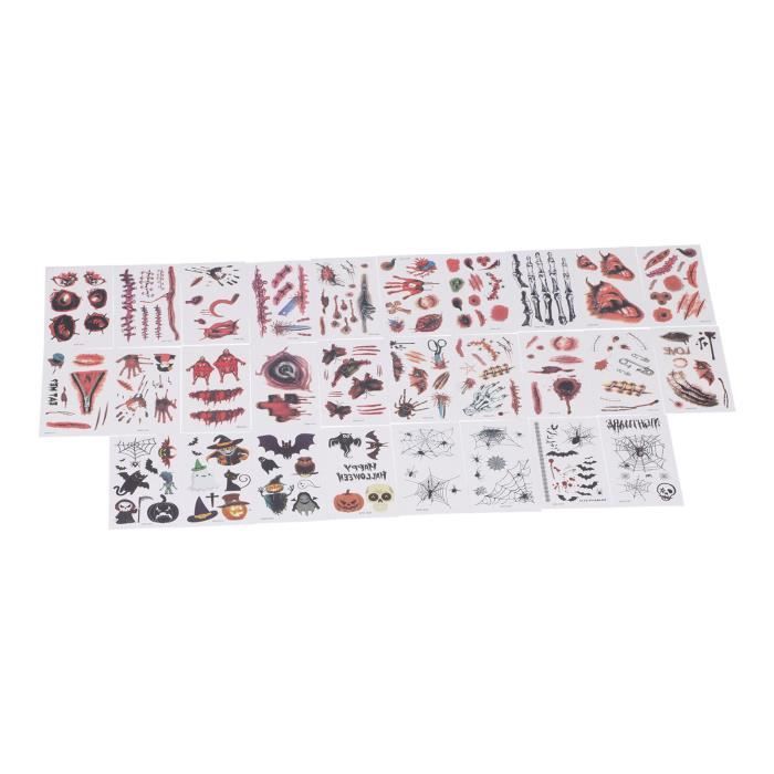 Tatouage Halloween Visage, 280 Pcs Maquillage Effrayant