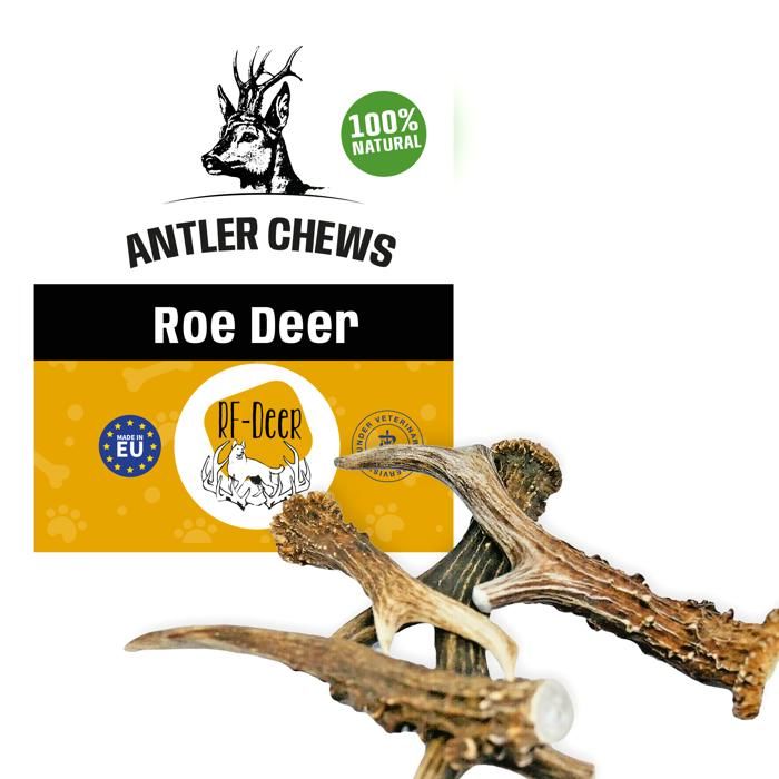 Comparer les prix de RF - Deer Bois de Chèvre, Hard, L, 40-110 g, 18-22 cm, 100% Naturel Bâtonnets Jouets à mâcher pour Chiens