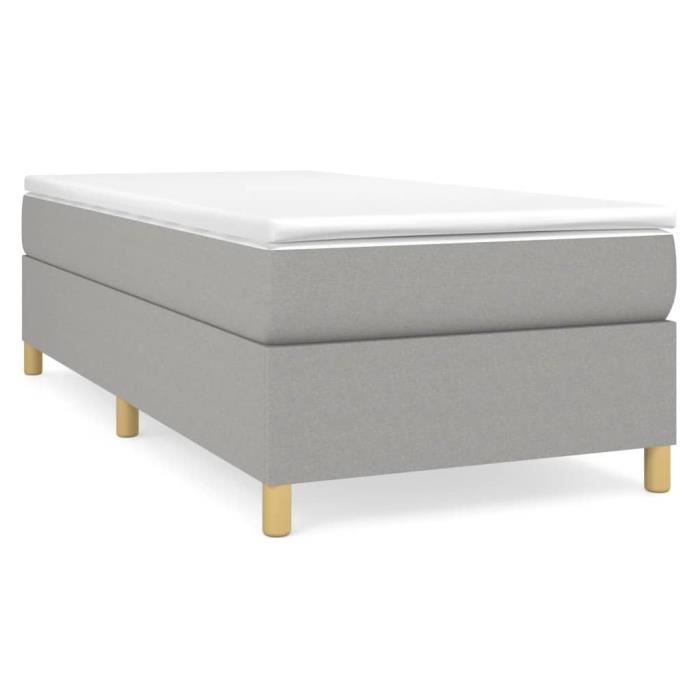 Sommier à ressorts - SALUTUYA - BD48484 - Gris clair - 90x190 cm - Tissu 100% polyester