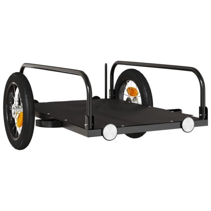 Remorque pour vélo noir 122x53x31 cm fer - SALUTUYA - TJ1969
