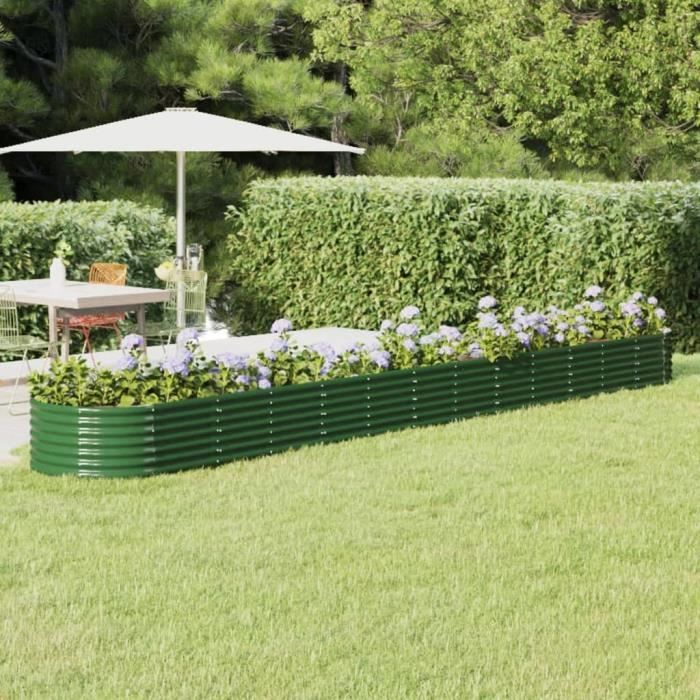 Jardinière Surélevée En Acier Enduit Anthracite – Grand Format 620x80x36 Cm | Pour Potager, Balcon, Terrasse | Résistante Aux Intempéries - 7