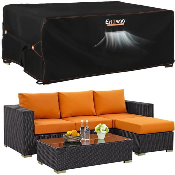 Housse Salon De Jardin Forme En V-420D Oxford Tissu Housse Protection Imperméable Pour Meubles