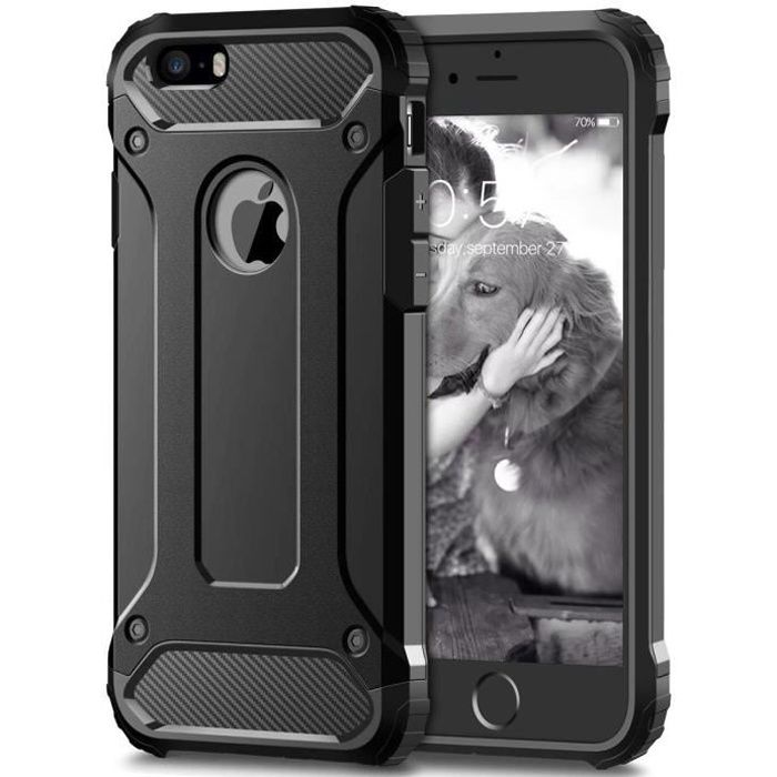 Noir Chargeur Etui avec 2400mAh Batterie Intégrée pour iPhone SE / iPhone 5S / iPhone 5 120% Extra Life iFans iPhone 5s / 5 Coque Batterie, Certifié Apple MFi 
