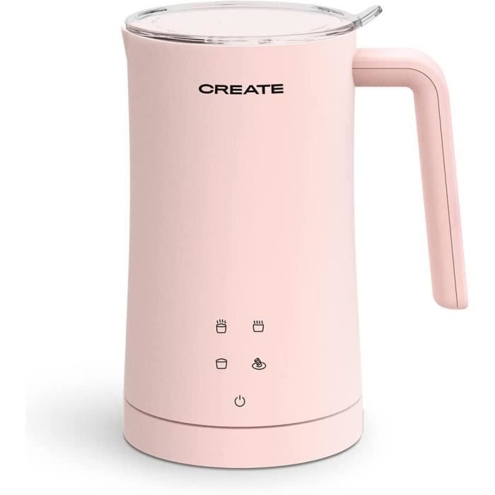 CREATE-MILK FROTHER-Mousseur à lait rose-Appareil à vapeur pour lait chaud et froid, 350 ml, pour latte macchiato, cappuccino186