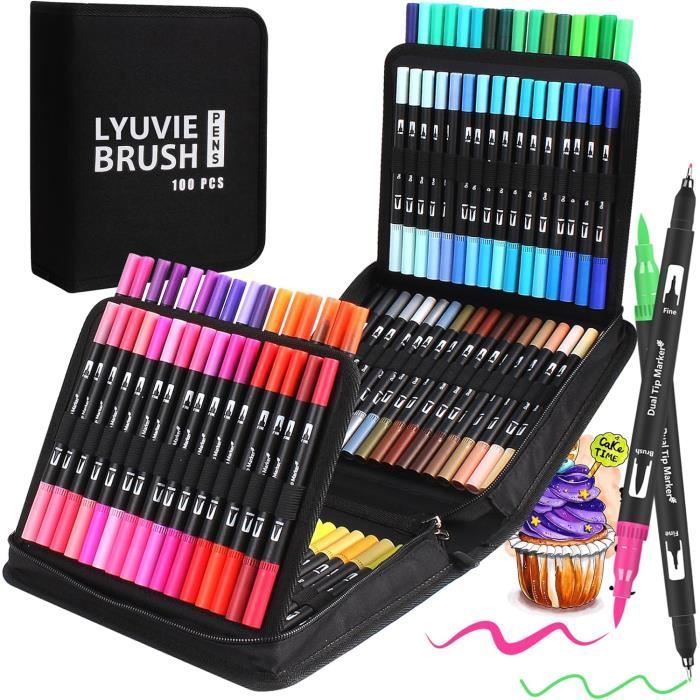 TongFu 36 Couleurs Feutres Coloriage Adulte, Double Pointe Fine TongFu 36 Couleurs Feutres Coloriage Adulte, Double Pointe Fine