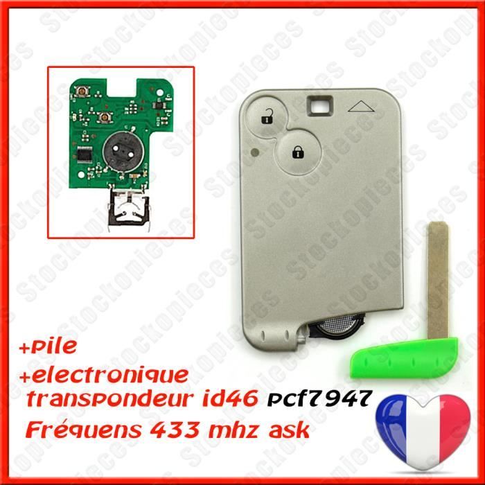 carte vierge espace 4 Carte clé avec électronique vierge Compatible Renault Laguna 2 