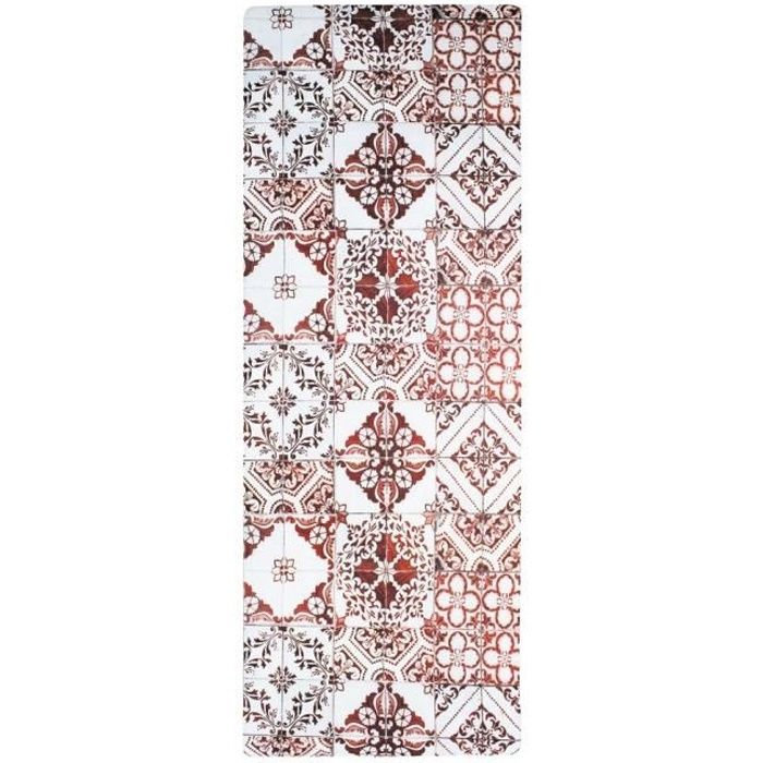 Tapis de cuisine Azulejos - 45 x 120 cm - Rouge