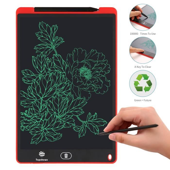 Topshows LCD Tablette Graphique 12” multi-fonctions avec crayon pour ...