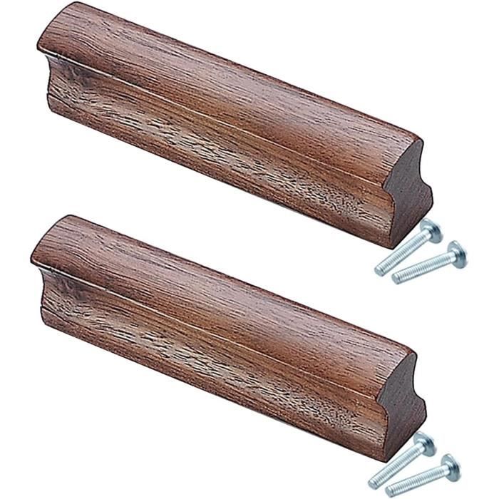 Lot De 2 Boutons De Porte En Bois à Pois – Crème – Diamètre 6 Cm – Style Mission